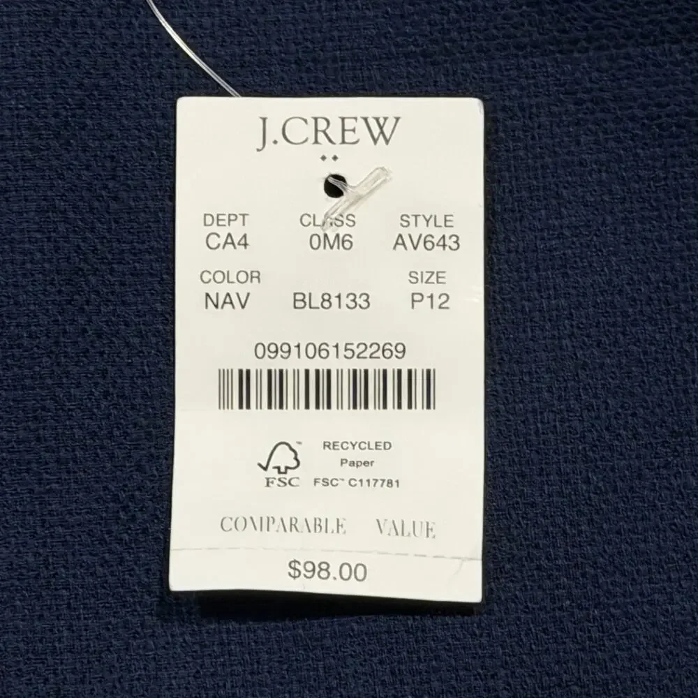 J Crew Women’s Sleeveless Navy Sheath Dress Gold Buttons Nautical Size 12p NWT - Picture 3 of 5